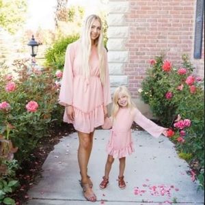 Mommy and Me Bailey’s Blossoms Pink Ruffle Dresses